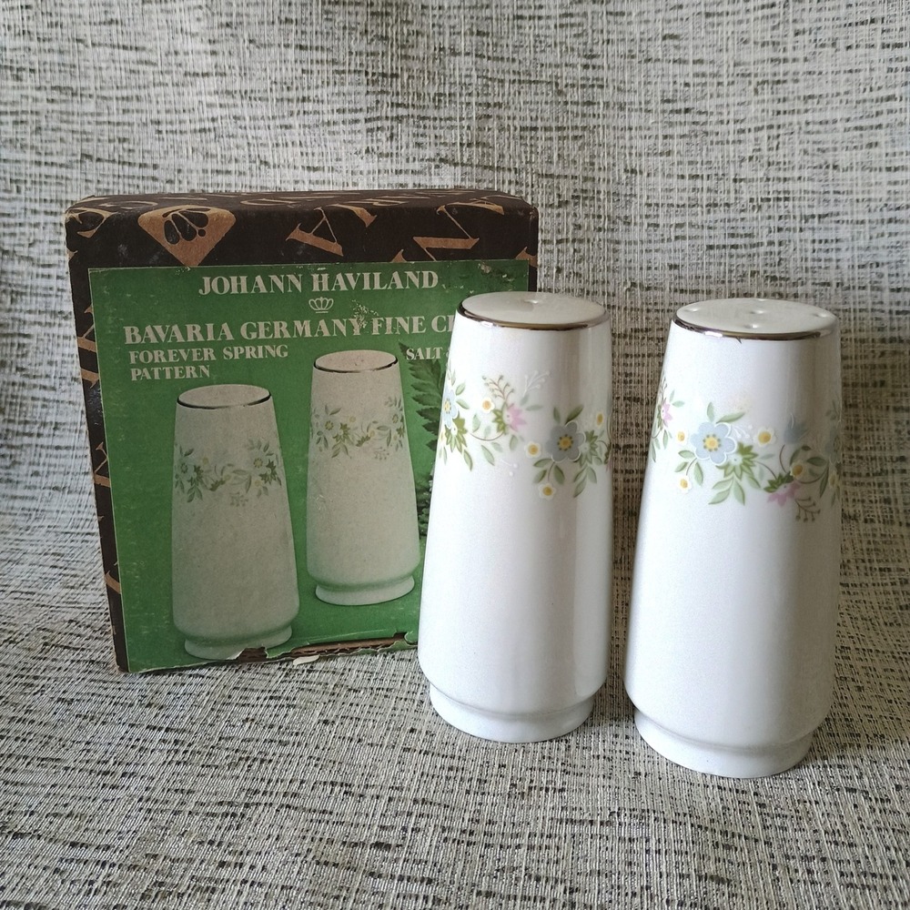 Johann Haviland Forever Spring Salt and Pepper Shakers Bavaria Germany Vintage